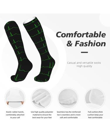 EKG Lines Heartbeat Compression Socks 15-20 mmHg for Men & Women | Best Support for Running & Cycling | Improve Circulation - Buy Online on GoSupps.com