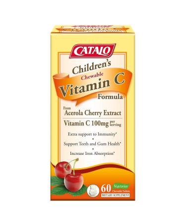 Catalo Naturals Children's Chewable Vitamin C Formula 100 mg 60 Vegetarian Chewable Tablets