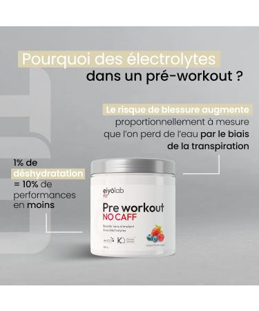 Pre Workout sans Caf ine ni Cr atine | Citrulline Kyowa et BCAA instantan s | lectrolytes pour Hydratation Optimale | L-Arginine + B ta Alanine & Taurine | 300g de Poudre Fruits Rouges | Eiyolab Fruits Rouges 300 g - Buy Online on GoSupps.com