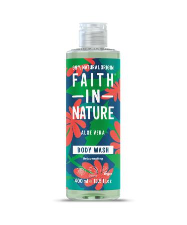 Faith In Nature Natural Aloe Vera Body Wash Rejuvenating Vegan and Cruelty Free No SLS or Parabens 400 ml Aloe Vera 400 ml (Pack of 1)