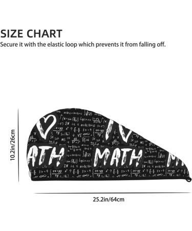 Hair Towel Wrap - Fast Drying Towel Turban with Button | I Love Math Design - Buy Online on GoSupps.com