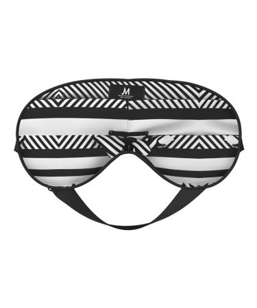 Black White Stripe Print Ultra-Soft Light-Blocking Eye Mask for Optimal Comfort and Restful Sleep