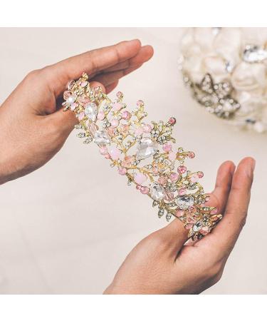 Gold Crystal Queen Crown Set - Princess Pageant Tiaras with Earrings for Women and Girls - Buy Online on GoSupps.com