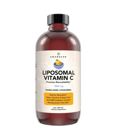 AMANDEAN Liposomal Vitamin C 1000mg. Liquid VIT C Supplement. Immune Support Skin Health Collagen Production. Fast Absorbing Antioxidant Delivery. Quali -C Soy-Free Vegan Non-GMO.