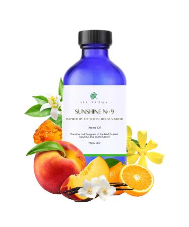 Desert Sunshine No. 9 - Aroma Diffuser Oil by SLK Aroma - The Fresh Smell of Ylang Ylang Jasmine and Sandalwood - Blended for use in All Diffusers. (120 ML Desert Sunshine No. 9) Desert Sunshine No. 9 4 Fl Oz (Pack of 1)