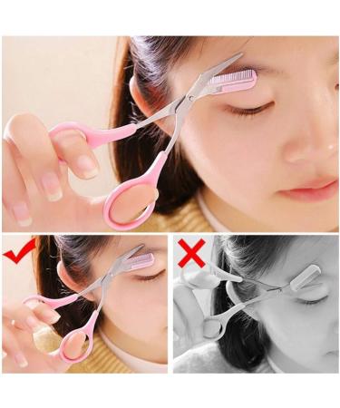 2 Pack Stainless Steel Eyebrow Trimmer Scissors & Combs Set for Women - Portable Eyebrow Removal Tools - Buy Online on GoSupps.com