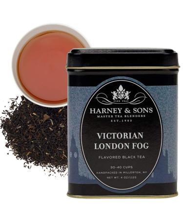 Harney & Sons Victorian London Fog, 4oz Loose Leaf Tea w/ Bergamot, Lavender, and Vanilla, Hearty English Black Tea Blend