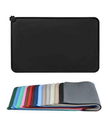 Audwud silicone waterproof dog and cat pet feeding matte anti-slip-tied bowl matt pet feeding mat 71x46 cm black