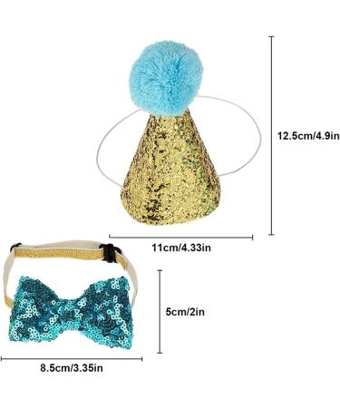 Dog Birthday Hat & Collar Set - Reusable Light Blue Party Accessories for Pets - Perfect for Puppies & Cats - Buy Online on GoSupps.com