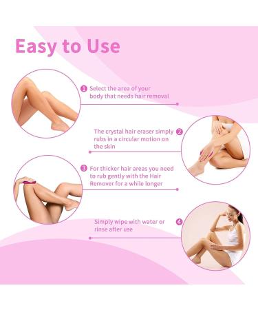 Crystal Hair Eraser - Magic Painless Hair Remover Hairo Painless Shaving Fast & Easy Crystal Hair Removal for Men and Women Soft Smooth Silky Skin (rose Red) - Buy Online on GoSupps.com