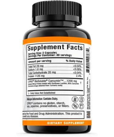 CurcuminPro Complete High Absorption Turmeric Supplement. Protein-Powered Turmeric Curcumin Capsules with BioSoluble Curcumin for Maximum Effectiveness. Natural Curcumin Supplement (60 Count) - Buy Online on GoSupps.com