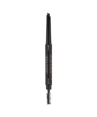 Arches & Halos Angled Brow Shading Pencil - Double Sided Eyebrow Filler and Spoolie - Angled Brush Design for Precise Shaping and Styling - Buildable  Easy Blend Pigment - Charcoal - 0.012 oz