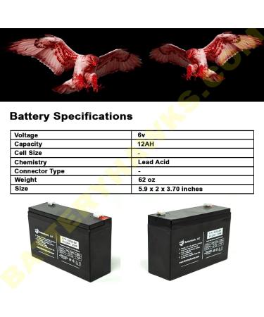 Buy (2 Pack) UB6120 6V 12AH Lead Acid Battery - PS-6100 SLA F1 BP106T2 BP86 | International Shipping Available - Buy Online on GoSupps.com