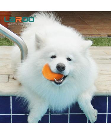 Laroo Dog Toys: Durable Natural Rubber Squeaker Dog Ball Football for Small & Large Dogs - 6.5*8cm Orange - Buy Online on GoSupps.com