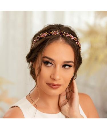 IYOU Vintage Rhinestone Headbands Gold Beads Hair Bands Prom Birthday Hair Accessories for Women - Buy Online on GoSupps.com