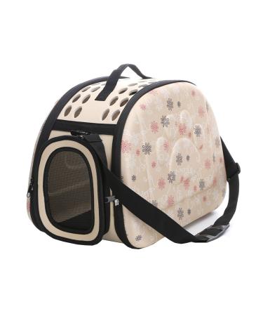 Yimidear Breathable Folding Outdoor Pet bag for Dog Cat Comfort Travel Medium Size Pet Carrier (Beige)