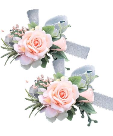 Campsis Handmade Pink Wrist Corsage Set for Wedding Prom Beach Photography - 2PCS - Buy Online on GoSupps.com
