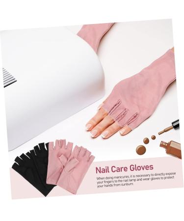 Healeved 2 Pairs Gloves Sun Gloves Anti Gloves Nail Art Gel Gloves for Nail Art Accessory Rays Gloves Nail Manicure Gloves Fingerless Gloves Nail Accessories Nails Gel Cotton - Buy Online on GoSupps.com
