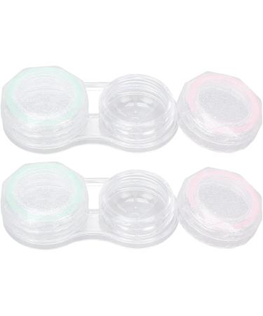 Verdant Touch Portable Contact Lens Box Set | Glittering 2-Pack Travel Storage with Tweezers | Multicolored Contact Lens Case | International Shipping Available - Buy Online on GoSupps.com