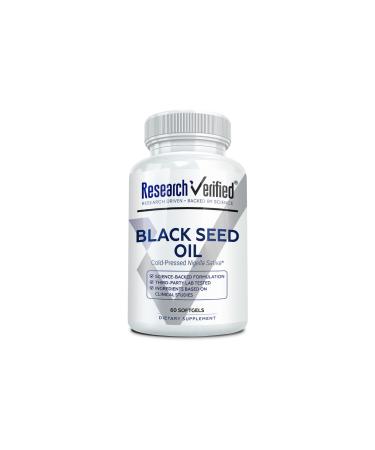 Research Verified Black Seed Oil - 60 Softgels - Boost Immunity, Support Digestion, Improve Respiratory Function - Cold-Pressed - 2% Thymoquinone (TQ) 1