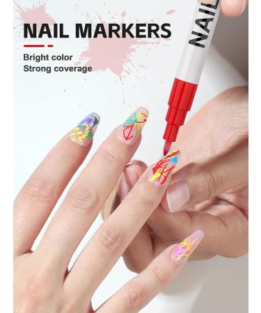 Kalolary 6 Color 3D Nail Art Pens Set - Nail Point Graffiti Dotting Pen for DIY Manicure Tools - Buy Online on GoSupps.com