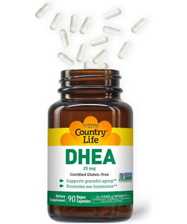 Country Life DHEA 25 mg - 90 Vegetarian Capsules for Hormonal Health - Buy Online on GoSupps.com