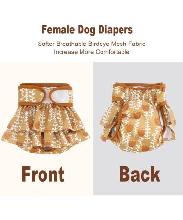 Hisprout Skirt Diaper for Female Dogs - Reusable Washable & Durable Puppy Diapers (Large Brown Flower) | Eco-Friendly Pet Care Solutions - Buy Online on GoSupps.com