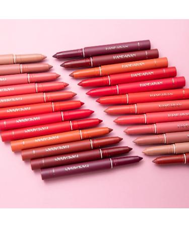  Beliky Girl Matte Lightweight Pencil Lipstick with Built-in Pencil Sharpener Rotary Cut Dual Use Waterproof No Drying No Fade Lipstick Lip Pencil Set (#3) - Buy Online on GoSupps.com