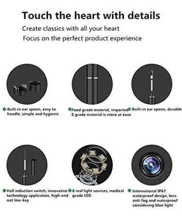 KouRy Ear Wax Removal Tool Ear Wax Removal Earwax Removal Kit 1080P FHD Wireless Otoscope Ear Cleaner with 6 LED Lights Ear Wax Remover - Buy Online on GoSupps.com