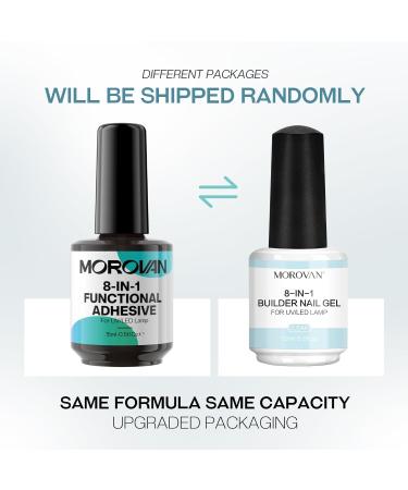 Morovan Builder Gel for Nails - 8-in-1 Clear Adhesive Hard Gel for Nail Extensions & Strengthening | Perfect for Rhinestones - Buy Online on GoSupps.com