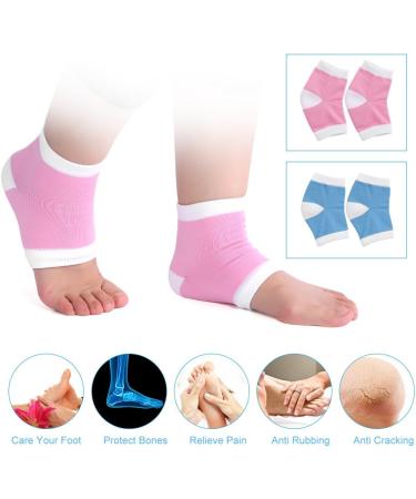 Moisturizing Spa Gel Socks for Dry Cracked Heels - Exfoliating Heel Treatment (Blue) - Buy Online on GoSupps.com