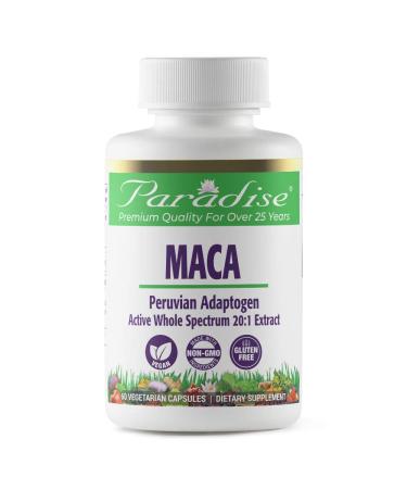 Paradise Herbs Maca Root Extract Vegan Non GMO Gluten Free 60 Vegetarian Capsules