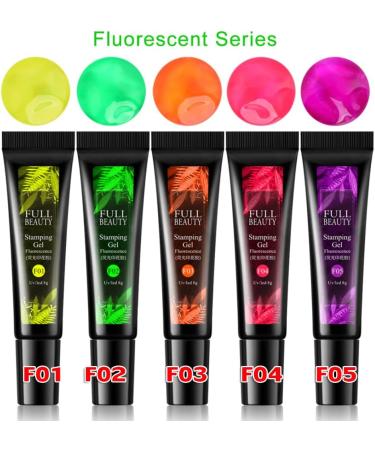 8ml Soak Off Print Gel Steel DIY Manicure Yellow Fluorescent Stamping Gel Template Transfer(23) - Buy Online on GoSupps.com