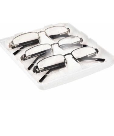 by Foster Grant Lyden Semi-Rimless Rectangular Reading Glasses 3-Pack (Satin gunmetal/Matte black/Satin dark 2.00)