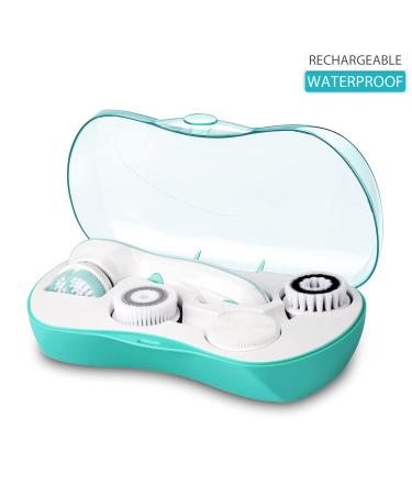 Rechargeable Facial Cleansing Spin Brush Set with 4 Exfoliation Brush Heads - Waterproof Face Spa System by CNAIER - Buy Online on GoSupps.com