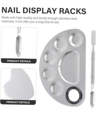 Beaupretty 1 Set Palette Nail Tools Nail Polish Makeup Set Non- Stick Paint Palettes Nail Art Display Board Makeup Spatula and Stainless Steel Silver Manicure Color Mixing Trays Mix 12.5X9.5X1.5CM Silver - Buy Online on GoSupps.com
