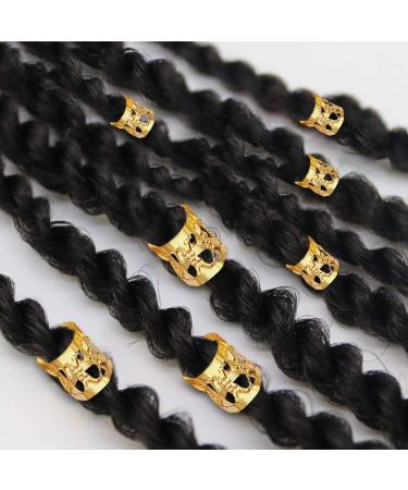 LEBQ 50 Pieces Aluminum Dread Locks Adjustable Metal Cuffs Dreadlocks Beads Braiding Hair Decorations (Gold) - Buy Online on GoSupps.com