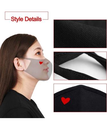 2 Pack Cute Heart Unisex Cotton Face Mask - Reusable Dustproof Cover for Outdoor Activities - Buy Online on GoSupps.com