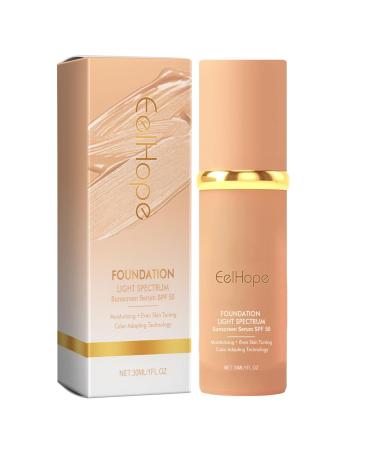 4 in 1 Liquid Foundation CC+ Cream - Color Correcting Cream, Hydrating Serum & SPF 50, Full Coverage Moisturizing Concealer, Long Lasting & Waterproof, Face Makeup, 30ml