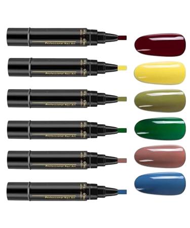 Gel nail polish pens - quick-drying paint pens 6 colors | Gel manicure polish pen. No UV design for safer and more convenient application. - Buy Online on GoSupps.com