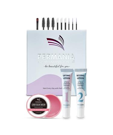 PERMANIA Brow Lift Kit Sourcil Browlift Soucils 2 en 1 Kit Rehaussement de Cils et Soucils Ingr dients Doux - Facile Utiliser pour Les D butants et Les Salons (Sans ESSENCE) 5 ml (Lot de 4)