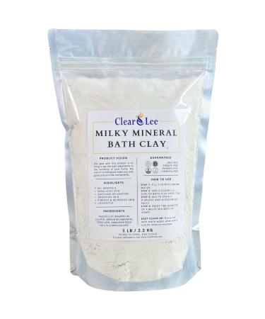 Milky Mineral Bath Clay - Kaolin Clay Magnesium Sulfate (Epsom Salt) Himalayan Rock Salt - Soothing and Relaxing Soak - Exfoliation for Smoother Skin - 5 lb (12-15 Baths)