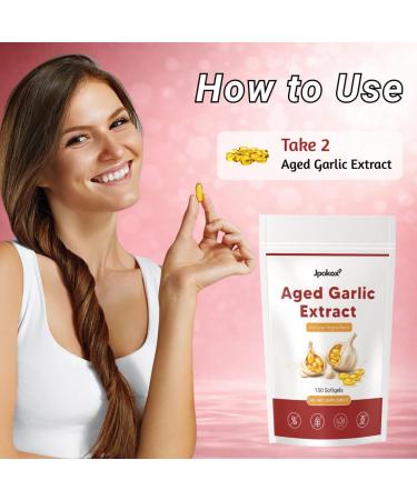 Jpokox Aged Garlic Extract | Aged Garlic | Aged Garlic Extract Softgels 7500mg | Equivalent per Serving Odorless Garlic Supplement | 300 Softgels - Buy Online on GoSupps.com
