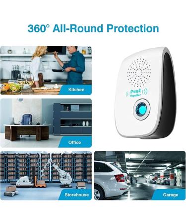 Toyukia 2023 Dual Ultrasonic Pest Repeller 8 Pack - Electronic Control for Insects, Roaches, Spiders, Mice - Indoor Mosquito Repellent for Home, Kitchen, Office, Warehouse, Garage (White) - Buy Online on GoSupps.com