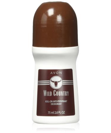 Avon Deodorant Men's Roll-on Wild Country Long Lasting Smooth Seductive Aroma and Quick-drying 2.6oz/75ml