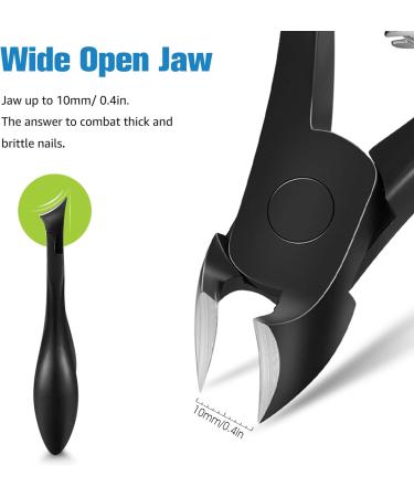FERYES Large Handle Stainless Steel Toe Nail Clippers for Thick, Ingrown Nails - Black Olecranon Fingernail Clipper - Buy Online on GoSupps.com