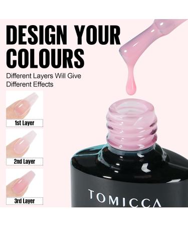 TOMICCA 4PCS Jelly Nude Pink White Gel Nail Polish Set - Sheer Clear Crystal Translucent French Manicure DIY Home Kit 8ML - Buy Online on GoSupps.com