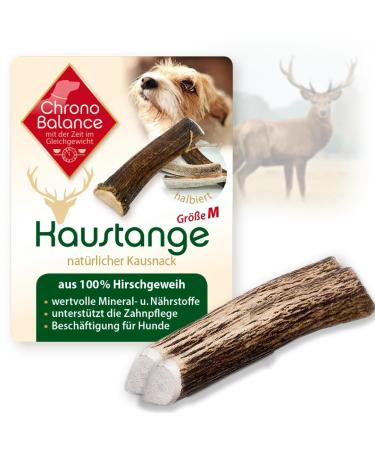 Chronobalance M (2 Ser Set) Causbie for dogs halved pieces of pieces: dental care Caustab from 100% deer antlers dog toys for dental hygiene chewing bones sustainable without chemistry m - 2 pieces