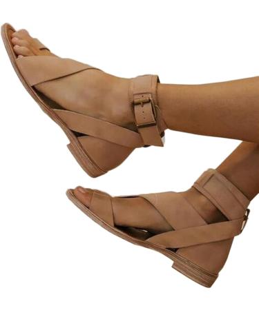 Summer Toe Corrector Flip Flops Vintage Orthopedic Sandals for Women | Lightweight & Breathable Bunion Slippers for Plantar Fasciitis - Size 8.5 Khaki - Buy Online on GoSupps.com