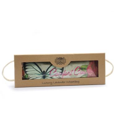 Luxury Lavender Wheat Bag in Gift Box - Butterfly & Roses
